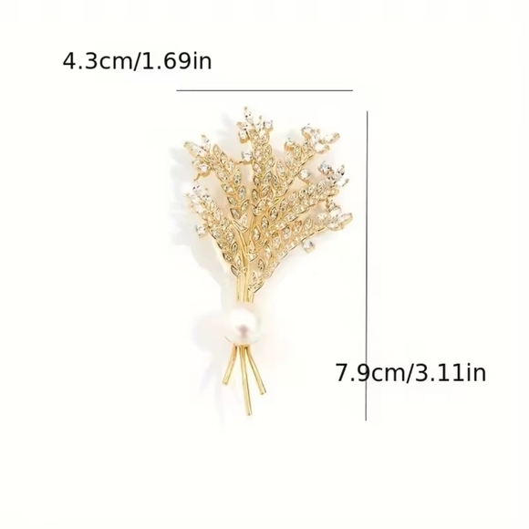 Elegant Gold and Silver Brooch with Pearl Accent - Picture 4 of 8